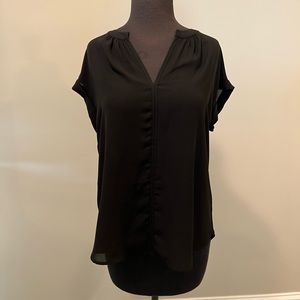 Black V-neck Blouse